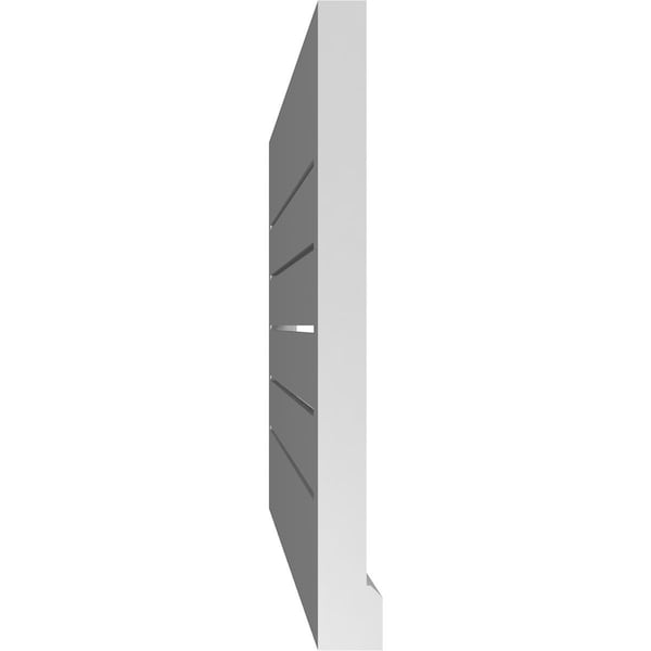 Ekena Millwork Vertical Surface Mount PVC Gable Vent: Functional, w/ 2"W x 2"P Brickmould Sill Frame, 40"W x 20"H - GVPVE40X2003SF