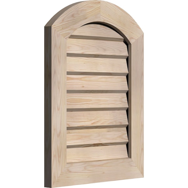 Ekena Millwork Arch Top Gable Vent Unfinished, Non-Functional, Pine Gable Vent w/Decorative Face Frame, 24"W x 24"H - GVWAR24X2402SDUPI