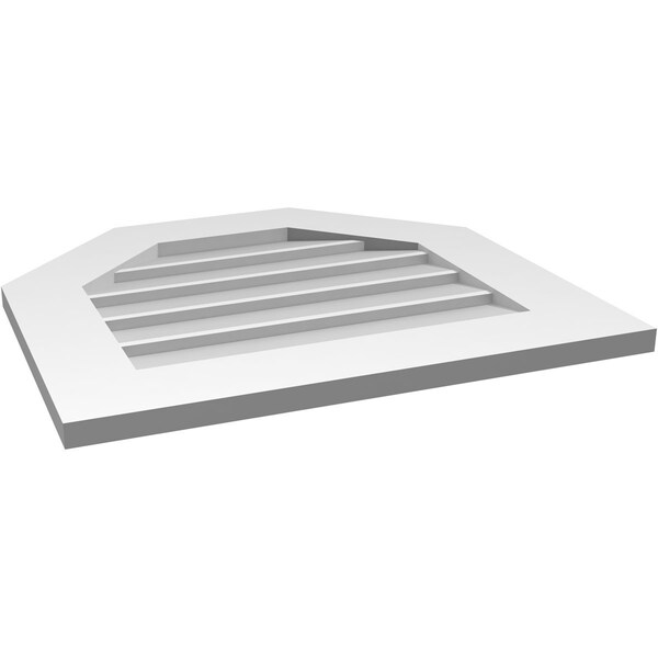 Ekena Millwork Octagonal Top Surface Mount PVC Gable Vent w/ 3-1/2"W x 1"P Standard Frame, 24"W x 22"H - GVPOT24X2201SN