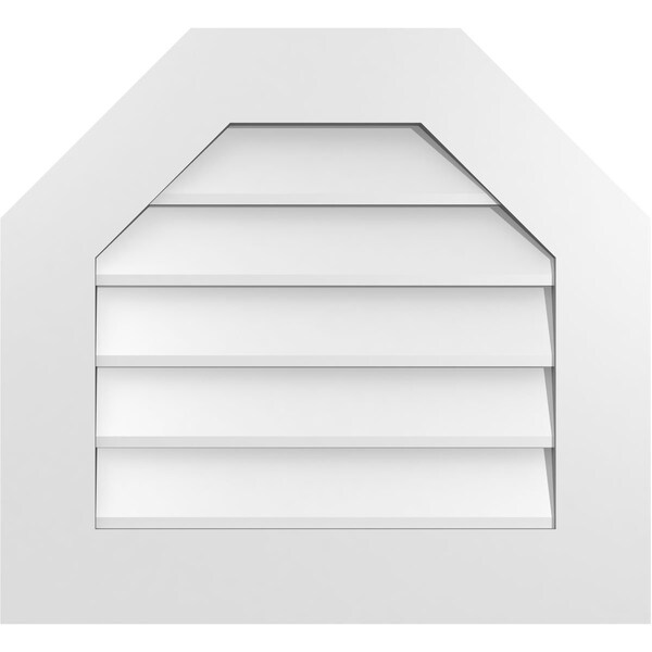 Ekena Millwork Octagonal Top Surface Mount PVC Gable Vent w/ 3-1/2"W x 1"P Standard Frame, 24"W x 22"H - GVPOT24X2201SN