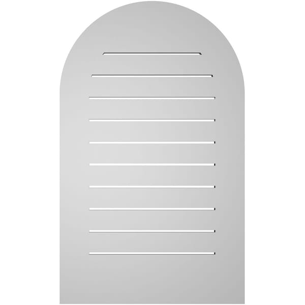 Ekena Millwork Round Top Surface Mount PVC Gable Vent: Functional, w/ 3-1/2"W x 1"P Standard Frame, 22"W x 36"H - GVPRT22X3601SF