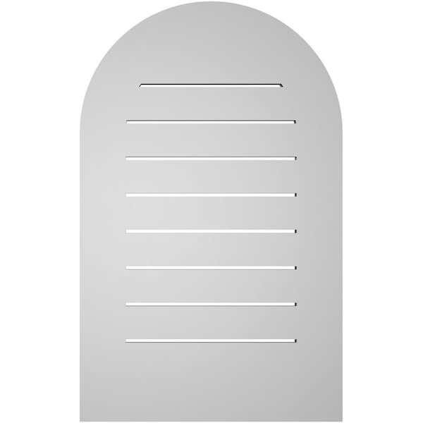 Ekena Millwork Round Top Surface Mount PVC Gable Vent: Functional, w/ 3-1/2"W x 1"P Standard Frame, 20"W x 32"H - GVPRT20X3201SF