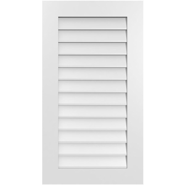 Ekena Millwork Vertical Surface Mount PVC Gable Vent: Non-Functional, w/ 3-1/2"W x 1"P Standard Frame, 22"W x 40"H - GVPVE22X4001SN