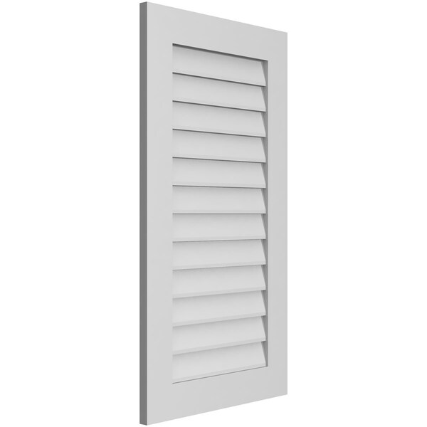 Ekena Millwork Vertical Surface Mount PVC Gable Vent: Non-Functional, w/ 3-1/2"W x 1"P Standard Frame, 22"W x 40"H - GVPVE22X4001SN