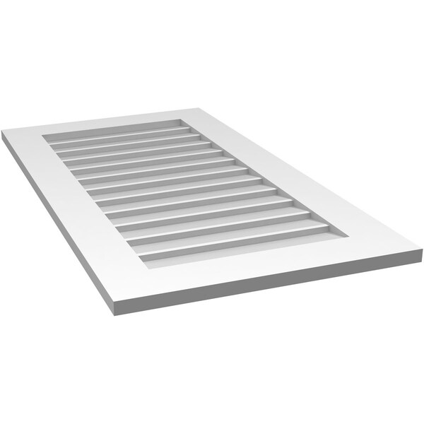 Ekena Millwork Vertical Surface Mount PVC Gable Vent: Non-Functional, w/ 3-1/2"W x 1"P Standard Frame, 22"W x 40"H - GVPVE22X4001SN