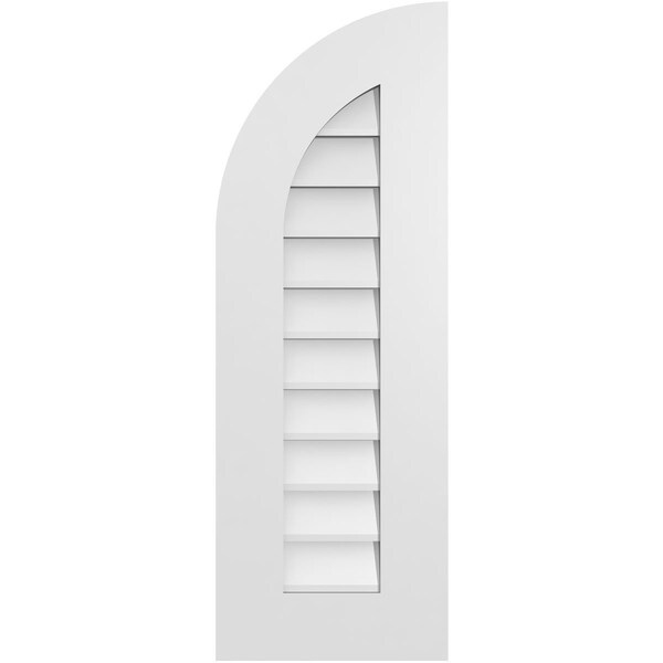 Ekena Millwork Quarter Round Top Left Surface Mount PVC Gable Vent w/ 3-1/2"W x 1"P Standard Frame, 12"W x 34"H - GVPQL12X3401SN