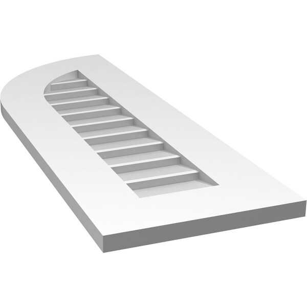 Ekena Millwork Quarter Round Top Left Surface Mount PVC Gable Vent w/ 3-1/2"W x 1"P Standard Frame, 12"W x 34"H - GVPQL12X3401SN