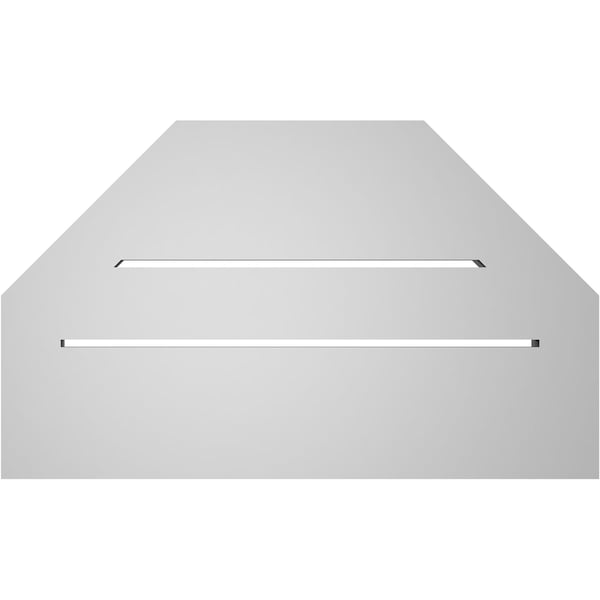 Ekena Millwork Octagonal Top Surface Mount PVC Gable Vent w/ 2"W x 1-1/2"P Brickmould Frame, 20"W x 12"H - GVPOT20X1202SF