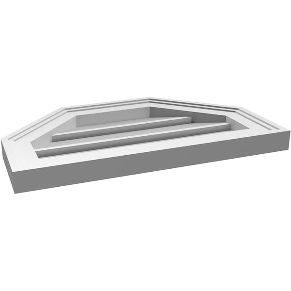 Ekena Millwork Octagonal Top Surface Mount PVC Gable Vent w/ 2"W x 1-1/2"P Brickmould Frame, 20"W x 12"H - GVPOT20X1202SF