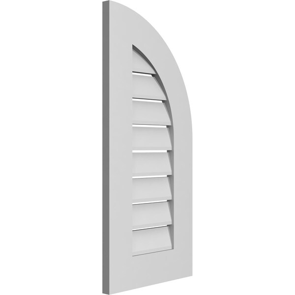 Ekena Millwork Quarter Round Top Right Surface Mount PVC Gable Vent w/ 3-1/2"W x 1"P Standard Frame, 14"W x 30"H - GVPQR14X3001SF