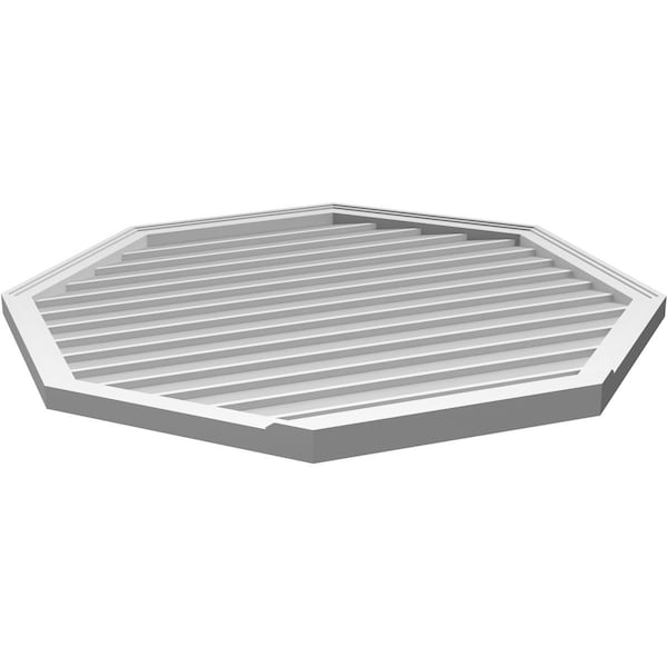 Ekena Millwork Octagonal Surface Mount PVC Gable Vent w/ 2"W x 2"P Brickmould Sill Frame, 42"W x 42"H - GVPOC42X4203SN