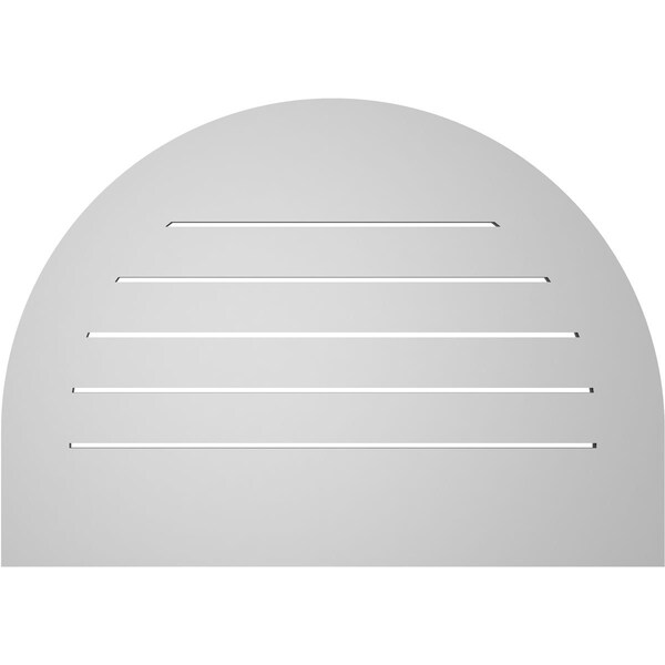 Ekena Millwork Round Top Surface Mount PVC Gable Vent: Functional, w/ 3-1/2"W x 1"P Standard Frame, 34"W x 24"H - GVPRT34X2401SF
