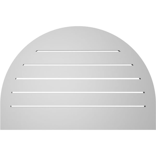 Ekena Millwork Round Top Surface Mount PVC Gable Vent: Functional, w/ 2"W x 1-1/2"P Brickmould Frame, 30"W x 20"H - GVPRT30X2002SF
