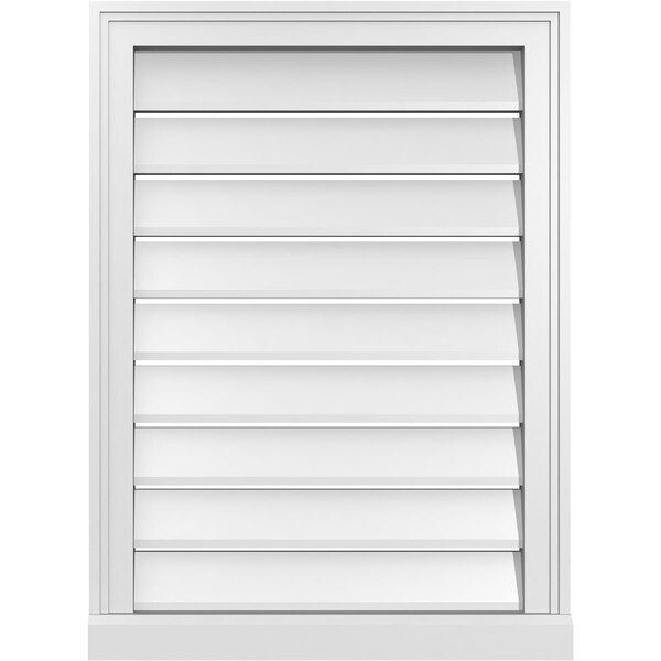 Ekena Millwork Vertical Surface Mount PVC Gable Vent: Functional, w/ 2"W x 2"P Brickmould Sill Frame, 22"W x 30"H - GVPVE22X3003SF