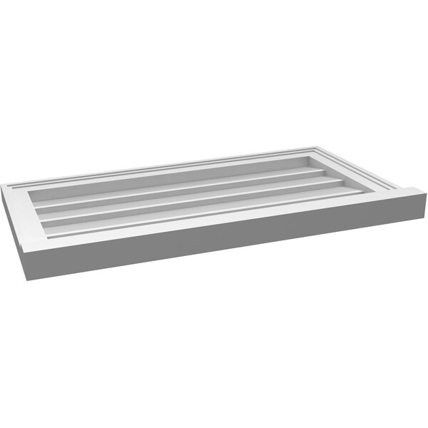 Ekena Millwork Vertical Surface Mount PVC Gable Vent w/ 2"W x 2"H , Brickmould Sill Frame, 30"W x 16"H - GVPVE30X1603SN
