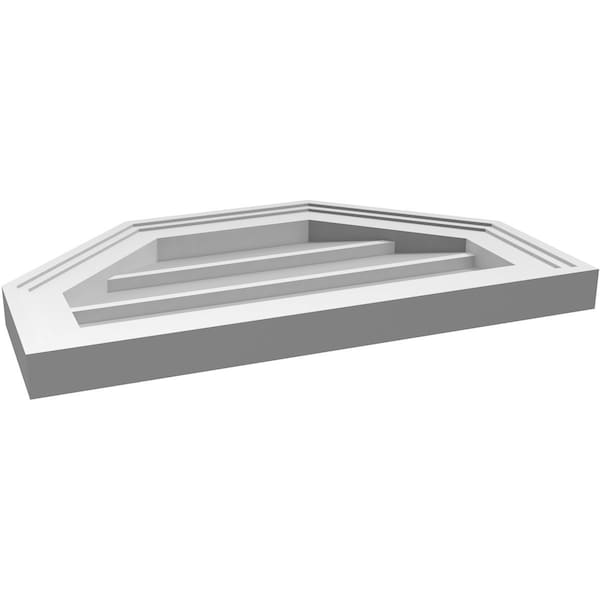 Ekena Millwork Octagonal Top Surface Mount PVC Gable Vent w/ 2"W x 1-1/2"P Brickmould Frame, 20"W x 12"H - GVPOT20X1202SN