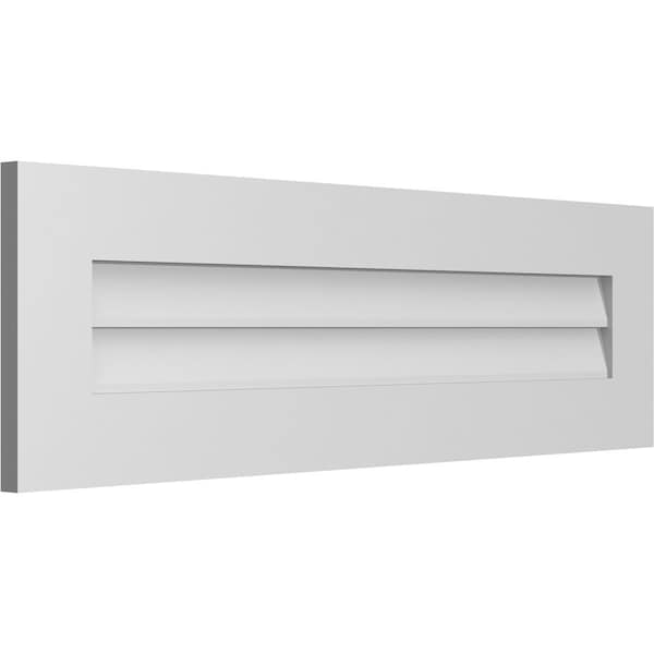 Ekena Millwork Vertical Surface Mount PVC Gable Vent: Non-Functional, w/3-1/2"W x 1"H, Standard Frame, 40"W x 12"H - GVPVE40X1201SN