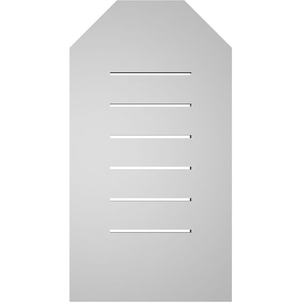 Ekena Millwork Octagonal Top Surface Mount PVC Gable Vent: Functional, w/ 3-1/2"W x 1"P Standard Frame, 14"W x 26"H - GVPOT14X2601SF