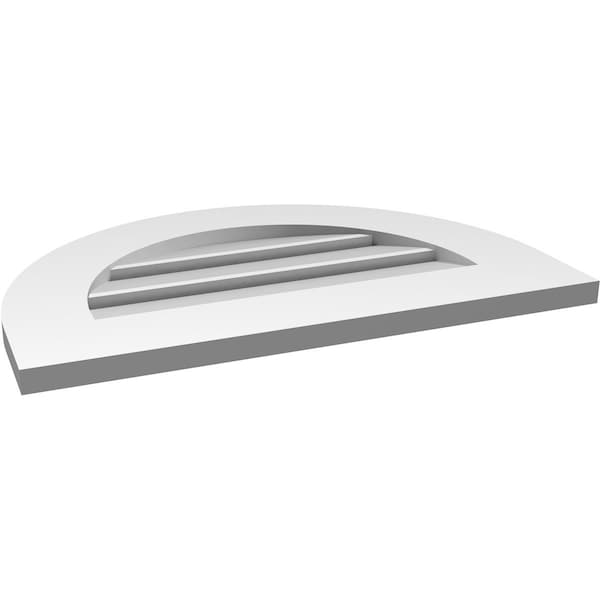 Ekena Millwork Round Top Surface Mount PVC Gable Vent: Functional, w/ 3-1/2"W x 1"P Standard Frame, 24"W x 16"H - GVPRT24X1601SF