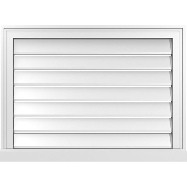 Ekena Millwork Vertical Surface Mount PVC Gable Vent: Functional, w/ 2"W x 2"P Brickmould Sill Frame, 30"W x 22"H - GVPVE30X2203SF
