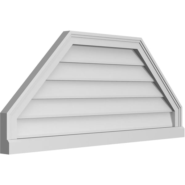 Ekena Millwork Octagonal Top Surface Mount PVC Gable Vent w/ 2"W x 2"P Brickmould Sill Frame, 42"W x 18"H - GVPOT42X1803SN