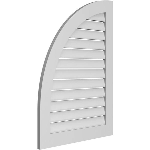 Ekena Millwork Quarter Round Top Left Surface Mount PVC Gable Vent w/ 3-1/2"W x 1"P Standard Frame, 30"W x 40"H - GVPQL30X4001SF