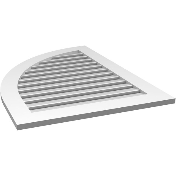 Ekena Millwork Quarter Round Top Left Surface Mount PVC Gable Vent w/ 3-1/2"W x 1"P Standard Frame, 30"W x 40"H - GVPQL30X4001SF