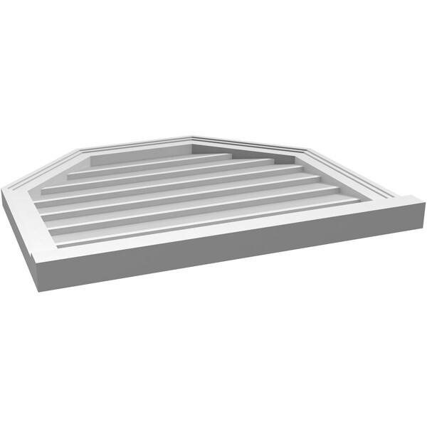 Ekena Millwork Octagonal Top Surface Mount PVC Gable Vent w/ 2"W x 2"P Brickmould Sill Frame, 28"W x 24"H - GVPOT28X2403SN