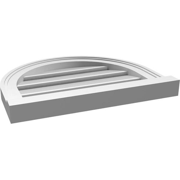 Ekena Millwork Round Top Surface Mount PVC Gable Vent: Functional, w/ 2"W x 2"P Brickmould Sill Frame, 20"W x 16"H - GVPRT20X1603SF