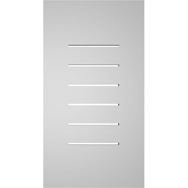 Ekena Millwork Vertical Surface Mount PVC Gable Vent: Functional, w/ 3-1/2"W x 1"P Standard Frame, 14"W x 26"H - GVPVE14X2601SF