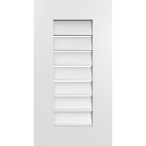 Ekena Millwork Vertical Surface Mount PVC Gable Vent: Functional, w/ 3-1/2"W x 1"P Standard Frame, 14"W x 26"H - GVPVE14X2601SF