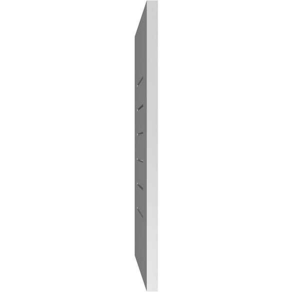Ekena Millwork Vertical Surface Mount PVC Gable Vent: Functional, w/ 3-1/2"W x 1"P Standard Frame, 14"W x 26"H - GVPVE14X2601SF