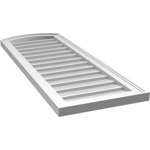 Ekena Millwork Arch Top Surface Mount PVC Gable Vent: Functional, w/ 2"W x 1-1/2"P Brickmould Frame, 16"W x 42"H - GVPAR16X4202SF