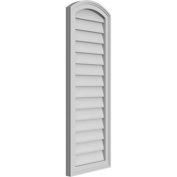 Ekena Millwork Arch Top Surface Mount PVC Gable Vent: Functional, w/ 2"W x 1-1/2"P Brickmould Frame, 16"W x 42"H - GVPAR16X4202SF