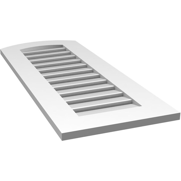 Ekena Millwork Arch Top Surface Mount PVC Gable Vent: Non-Functional, w/ 3-1/2"W x 1"P Standard Frame, 16"W x 38"H - GVPAR16X3801SN