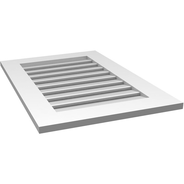 Ekena Millwork Vertical Surface Mount PVC Gable Vent: Functional, w/ 3-1/2"W x 1"P Standard Frame, 22"W x 32"H - GVPVE22X3201SF