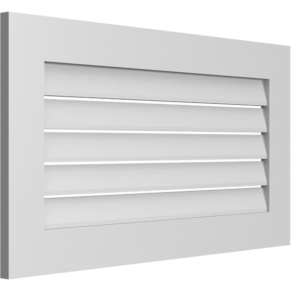 Ekena Millwork Vertical Surface Mount PVC Gable Vent: Functional, w/ 3-1/2"W x 1"P Standard Frame, 36"W x 20"H - GVPVE36X2001SF