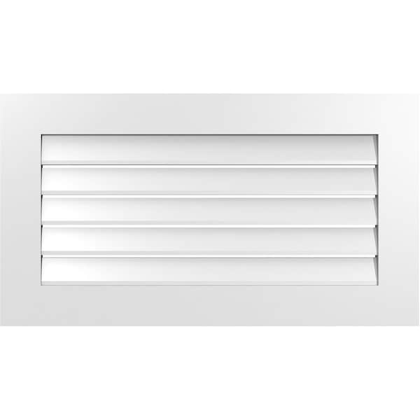 Ekena Millwork Vertical Surface Mount PVC Gable Vent: Functional, w/ 3-1/2"W x 1"P Standard Frame, 36"W x 20"H - GVPVE36X2001SF