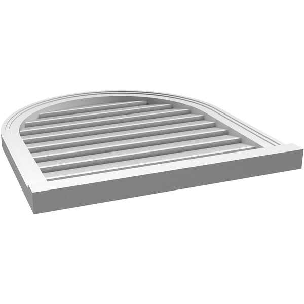 Ekena Millwork Round Top Surface Mount PVC Gable Vent: Functional, w/ 2"W x 2"P Brickmould Sill Frame, 26"W x 28"H - GVPRT26X2803SF
