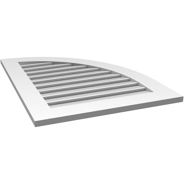Ekena Millwork Quarter Round Top Right Surface Mount PVC Gable Vent w/ 3-1/2"W x 1"P Standard Frame, 26"W x 34"H - GVPQR26X3401SF