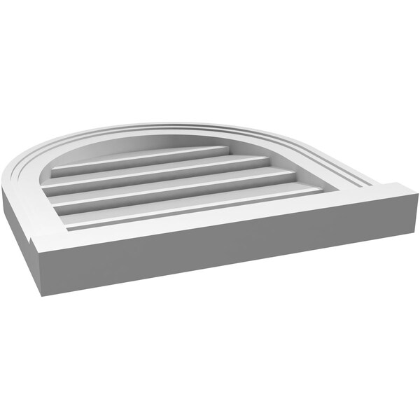 Ekena Millwork Round Top Surface Mount PVC Gable Vent: Functional, w/ 2"W x 2"P Brickmould Sill Frame, 18"W x 18"H - GVPRT18X1803SF