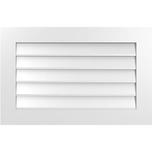 Ekena Millwork Vertical Surface Mount PVC Gable Vent: Non-Functional, w/3-1/2"W x 1"H, Standard Frame, 34"W x 22"H - GVPVE34X2201SN