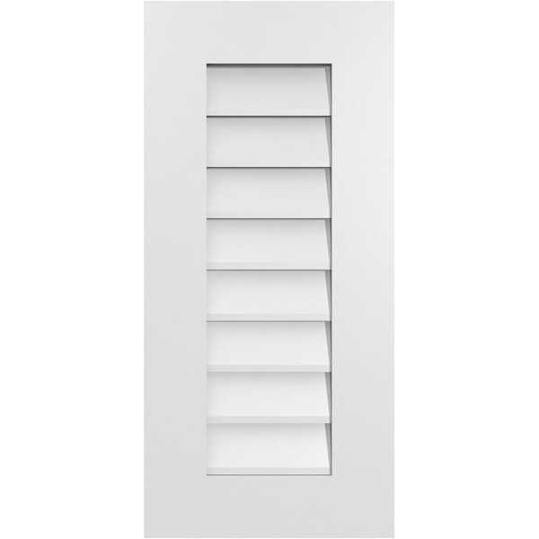 Ekena Millwork Vertical Surface Mount PVC Gable Vent: Non-Functional, w/ 3-1/2"W x 1"P Standard Frame, 14"W x 30"H - GVPVE14X3001SN