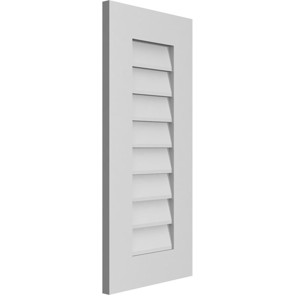 Ekena Millwork Vertical Surface Mount PVC Gable Vent: Non-Functional, w/ 3-1/2"W x 1"P Standard Frame, 14"W x 30"H - GVPVE14X3001SN