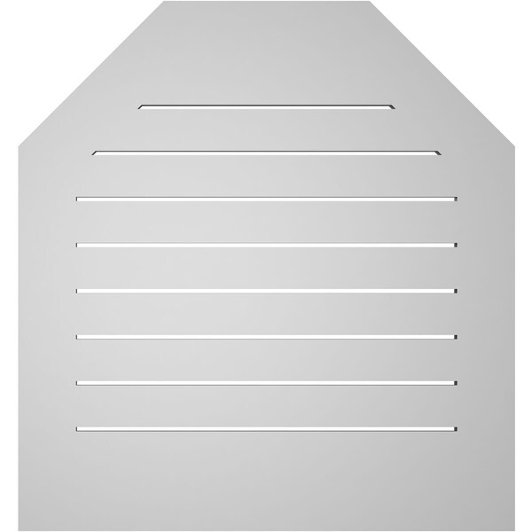 Ekena Millwork Octagonal Top Surface Mount PVC Gable Vent: Functional, w/ 3-1/2"W x 1"P Standard Frame, 30"W x 32"H - GVPOT30X3201SF