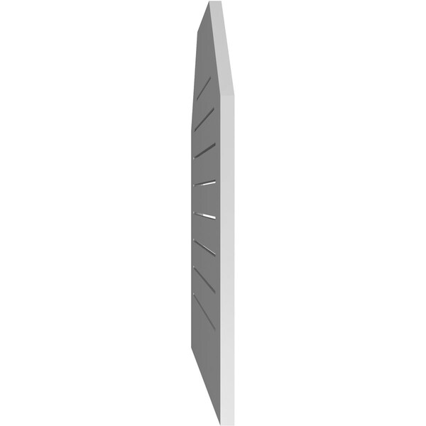 Ekena Millwork Octagonal Top Surface Mount PVC Gable Vent: Functional, w/ 3-1/2"W x 1"P Standard Frame, 30"W x 32"H - GVPOT30X3201SF