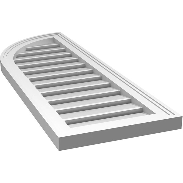Ekena Millwork Quarter Round Top Left Surface Mount PVC Gable Vent w/ 2"W x 1-1/2"P Brickmould Frame, 14"W x 38"H - GVPQL14X3802SF