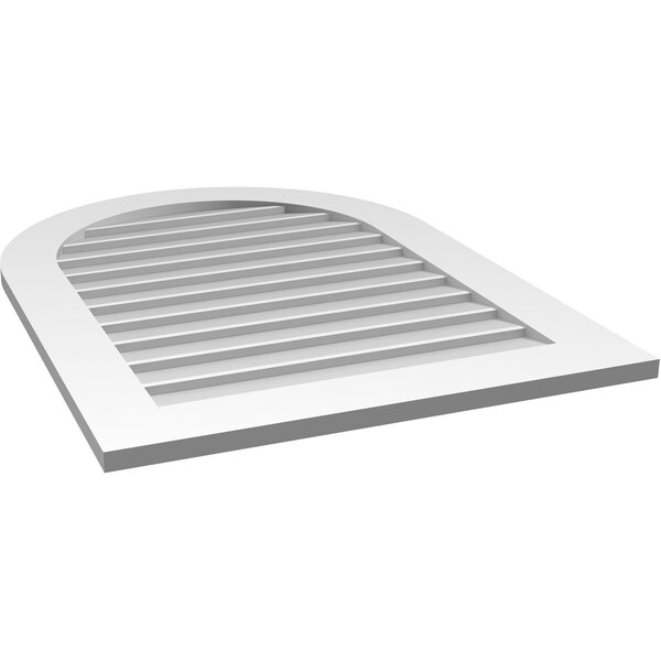 Ekena Millwork Round Top Surface Mount PVC Gable Vent: Non-Functional, w/ 3-1/2"W x 1"P Standard Frame, 28"W x 38"H - GVPRT28X3801SN