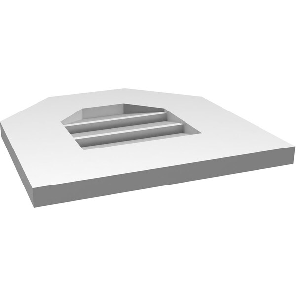 Ekena Millwork Octagonal Top Surface Mount PVC Gable Vent: Functional, w/ 3-1/2"W x 1"P Standard Frame, 14"W x 14"H - GVPOT14X1401SF
