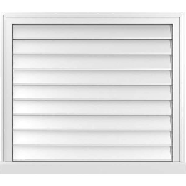Ekena Millwork Vertical Surface Mount PVC Gable Vent w/ 2"W x 2"H , Brickmould Sill Frame, 32"W x 28"H - GVPVE32X2803SN